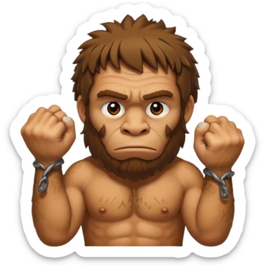 Can you make a emoji of a dumb Neanderthal  with his knuckles dragging on the ground? sticker