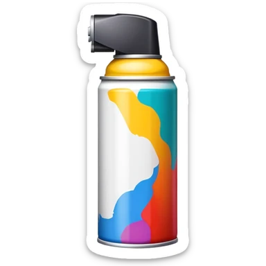 Minimalist multicolored spray paint can, clean simple design with a few distinct color blocks rather than swirls, modern and sleek sticker