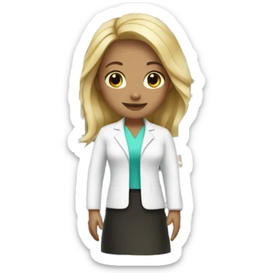 girl pharmacist with blonde hair  sticker