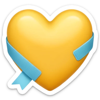 yellow heart with a bandage sticker