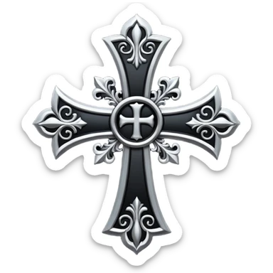 black goth cross sticker