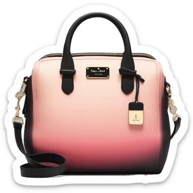 Hyper Realistic isolated peach,pink,cream and black ombre kate spade satchel purse.  sticker