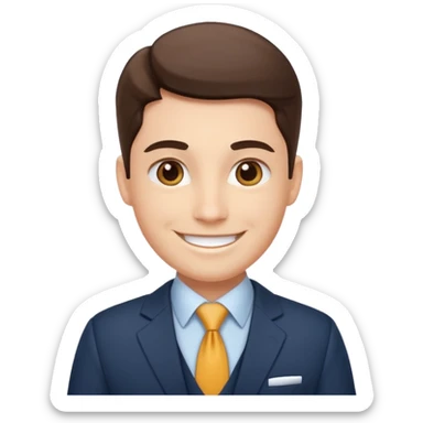 professional B2B sales representative, business attire, friendly expression emoji sticker
