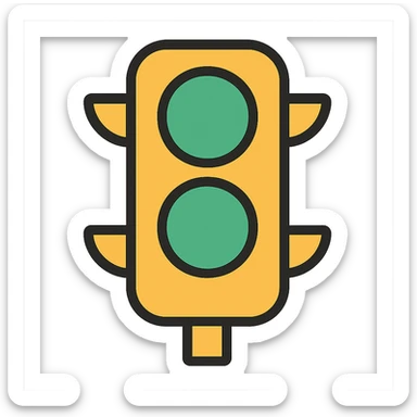 Change all the lights to green, keep the color outline icon style, with no background. sticker