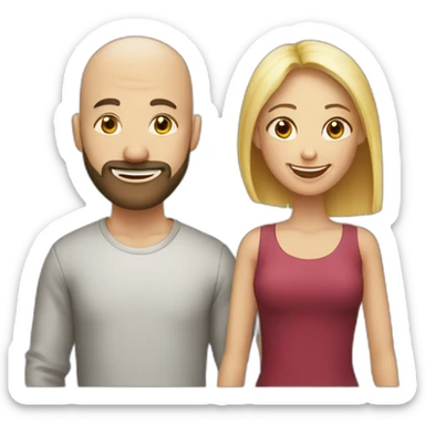 Happy-secret-couple-girl-with-fringe-with-Bald-guy-with-beard sticker