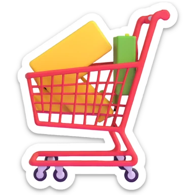 shopping cart with furniture sticker