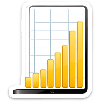 quiero crear un emoji que represente un gráfico de barras en color amarillo sticker