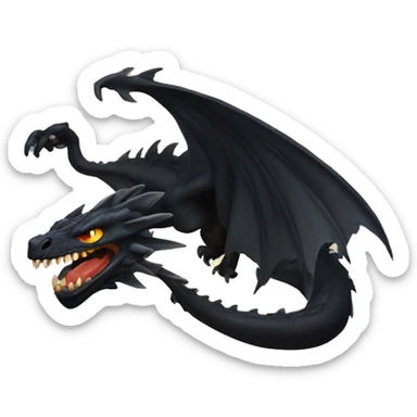 Dragón negro furia nocturna sticker
