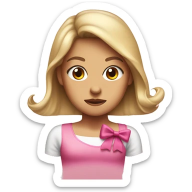 mean girl with pink bow sticker