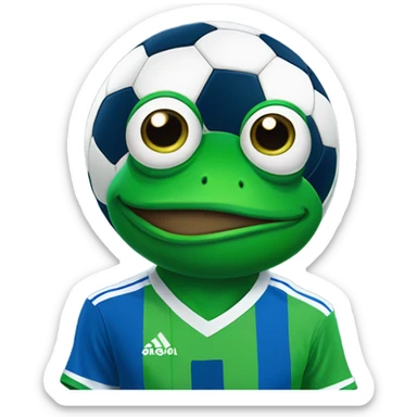blue pepe frog in soccer jersey sticker