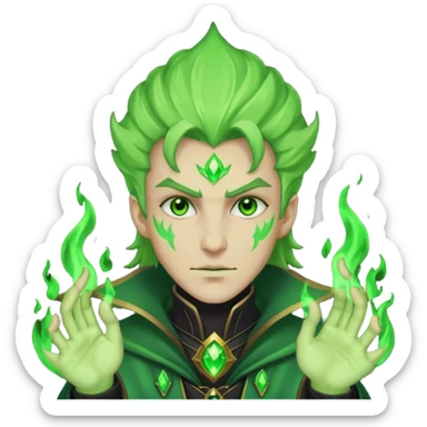 green fire warlock sticker