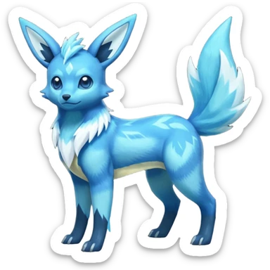 Manectric-Electrike-Aurorus-Glaceon-Umbreon-Draco-Fakémon-hybrid-creature (full body), 4 legs sticker