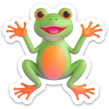 meme frog in playful pose sticker