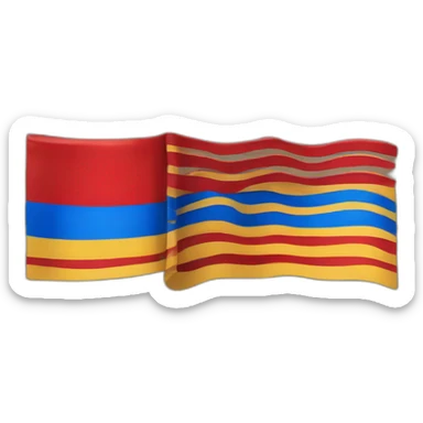 bandera con mitad franja horizontal amarilla y la otra mitad con franja horizontal azul y franja roja sticker