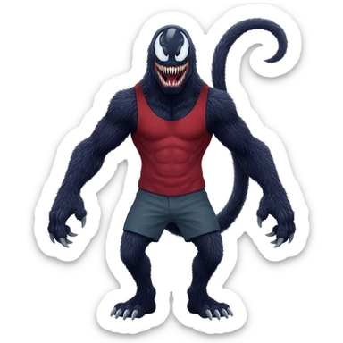  Furry cute handsome cool friendly Venom-Salandit-Xenomorph-hybrid-fantasy-creature (full body) sticker