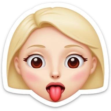 Heart eyes and sticking out tongue emoji  sticker