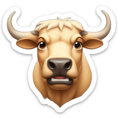 Muscular bull with a little of hair on the chest sticker