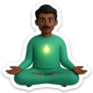 Make the person appear Indian with traditional Indian features and skin tone, keep the soft green aura as is, no background. sticker