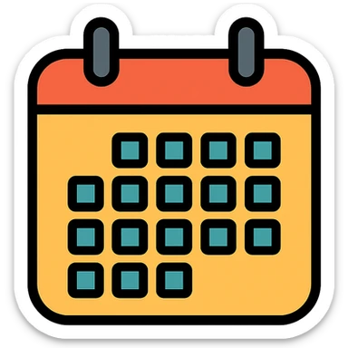 calendar icon, clean and modern, suitable for digital use sticker