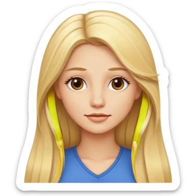 woman with long blonde hair, close-up, only head, same angle as reference photo sticker