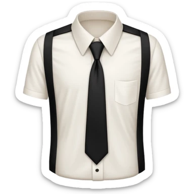 white shirt & black tie (without face, just clothes) sticker