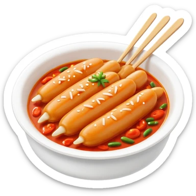 Korean food Tteokbokki, Twitter emoji style sticker