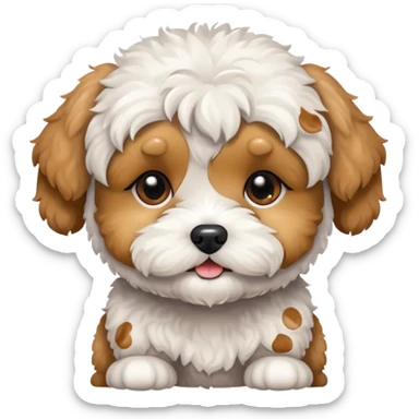 maltipoo white a little bit dirty  sticker