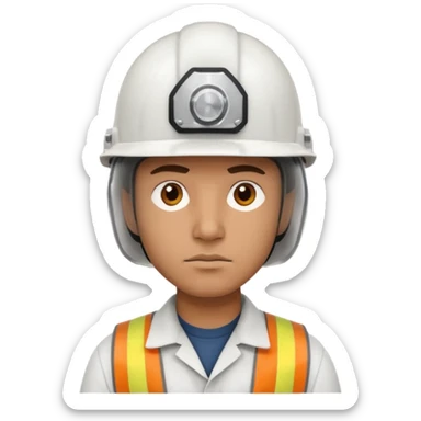 Ingeniero morocho con casco blanco sticker