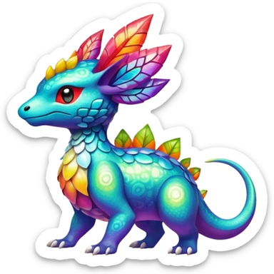 Elemental magical colorful exotic Pokémon-Fakémon-creature sticker