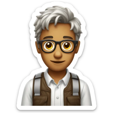 A nerd boy with spectacles drinking Diet Coke sticker