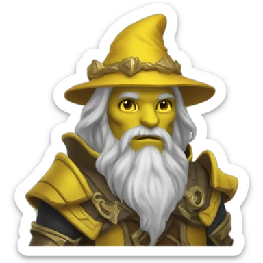 Yellow dragonborn wizard sticker