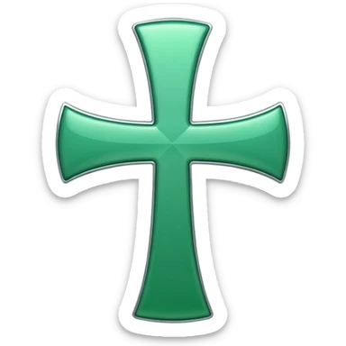 change the red cross emoji color to only green cross color. No Plus sign, only cross sign sticker