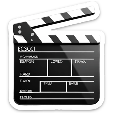 abstract movie clapper board, two simple rectangles with single line, geometric minimalism sticker