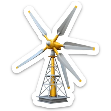 Windkraft anlage mit drei rotor blättern sticker