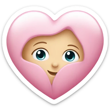 Baby pink heart with sparkles sticker