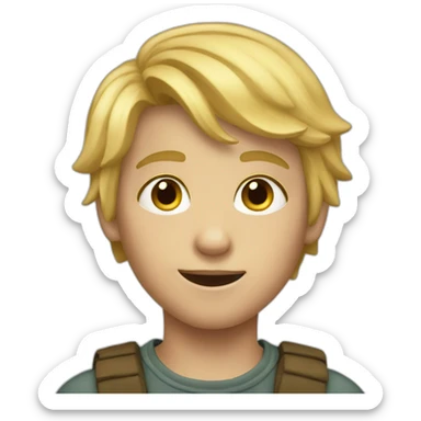Blond Seven years old boy sticker