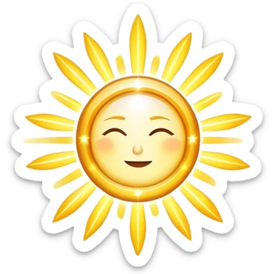 Mystical sun with celestial rays and ethereal 15-minute timer, sparkling light beams sticker