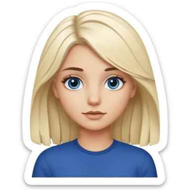 white blonde girl with grown out dark roots and dark blue eyes that's not really tan but not pale sticker