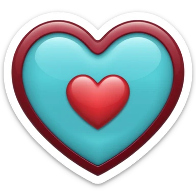 I need a heart with teal, maroon, and light blue in it. sticker