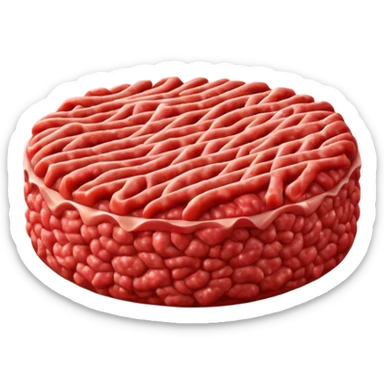 raw ground meat object icon, fresh minced beef, 3D cartoon, mobile game icon style, clean background, soft shadow, no text, no watermark sticker