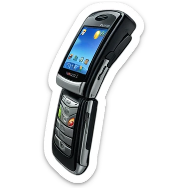 2004 Motorola Razr V3, showcasing the iconic sleek clamshell design at a three-quarter angle sticker