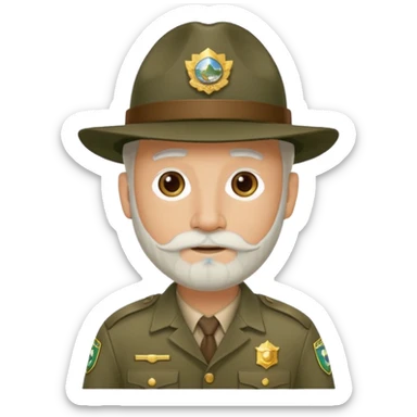 Male Park Ranger with white beard  sticker