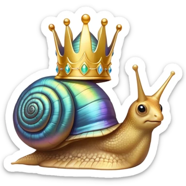 caracol con corona de rey sticker