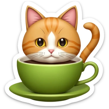 Dans eden kahverengi tüylü ve gözlü bir kedi sticker