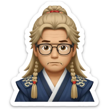 Long Haired Samurai with Glasses, Samurai with long hair tied back and glasses


 sticker