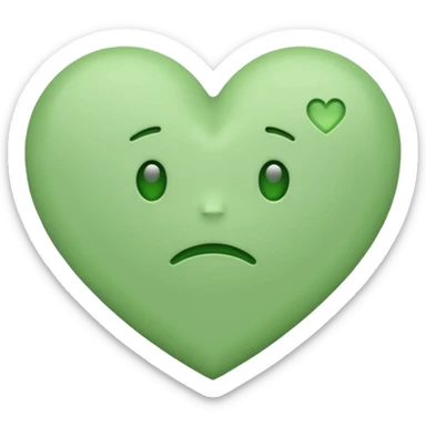 broken heart emoji in light green color similar to existing green heart emoji sticker