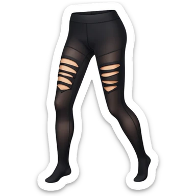 Ripped tights with runs sticker