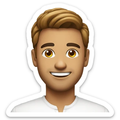 An Indian young white politician handsome wearing a white shirt and smile  sticker