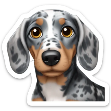 short haired blue merle dachshund sticker