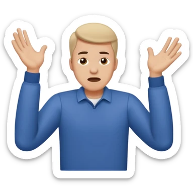 A man throwing papers in the air, frust sticker